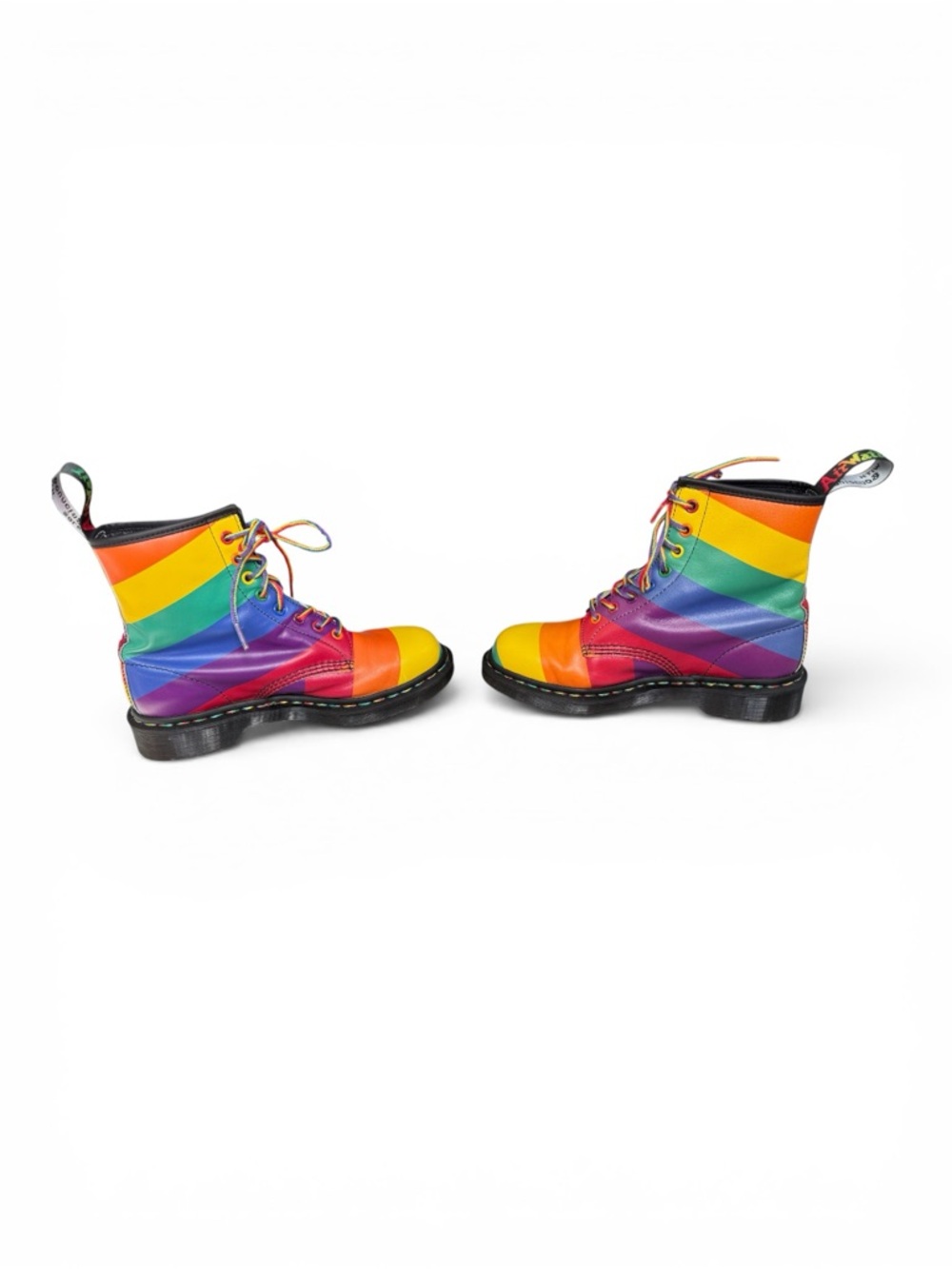 Dr. Martens Rainbow Leather Lace-Up Ankle Boots - Picture 7 of 8